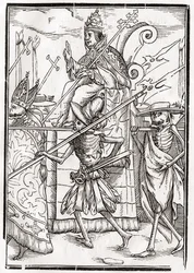 La mort vient pour le pape, gravé par Georg Scharffenberg, de 